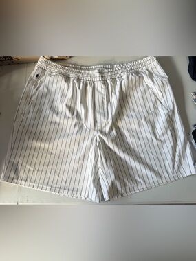 LNA White Shorts with Pinstripes